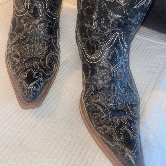Corral Vintage Leather Lizard Inlay Western Boot, Size 6.5M - Picture 2 of 14